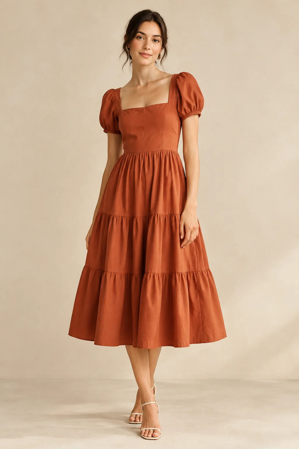 The Juliette Square-Neck Midi Dress Lookbook Photo