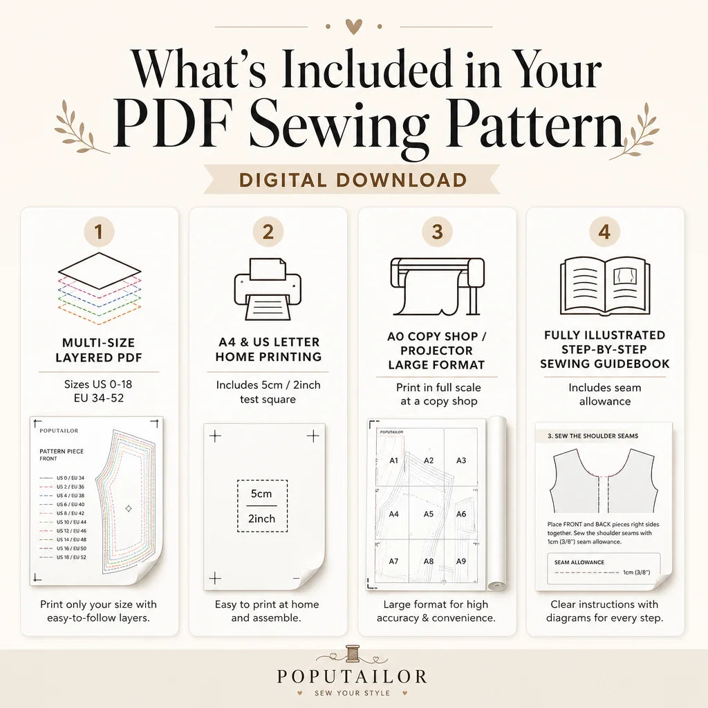 PopuTailor PDF Sewing Pattern Package Contents and Inclusions